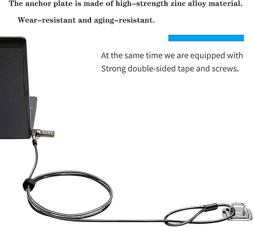 Miniatura 3 de Paquete de 3 placas de seguridad antirrobo autoadhesivas para cables para bloquear laptops, Mac Book, tabletas, iPad u otra computadora