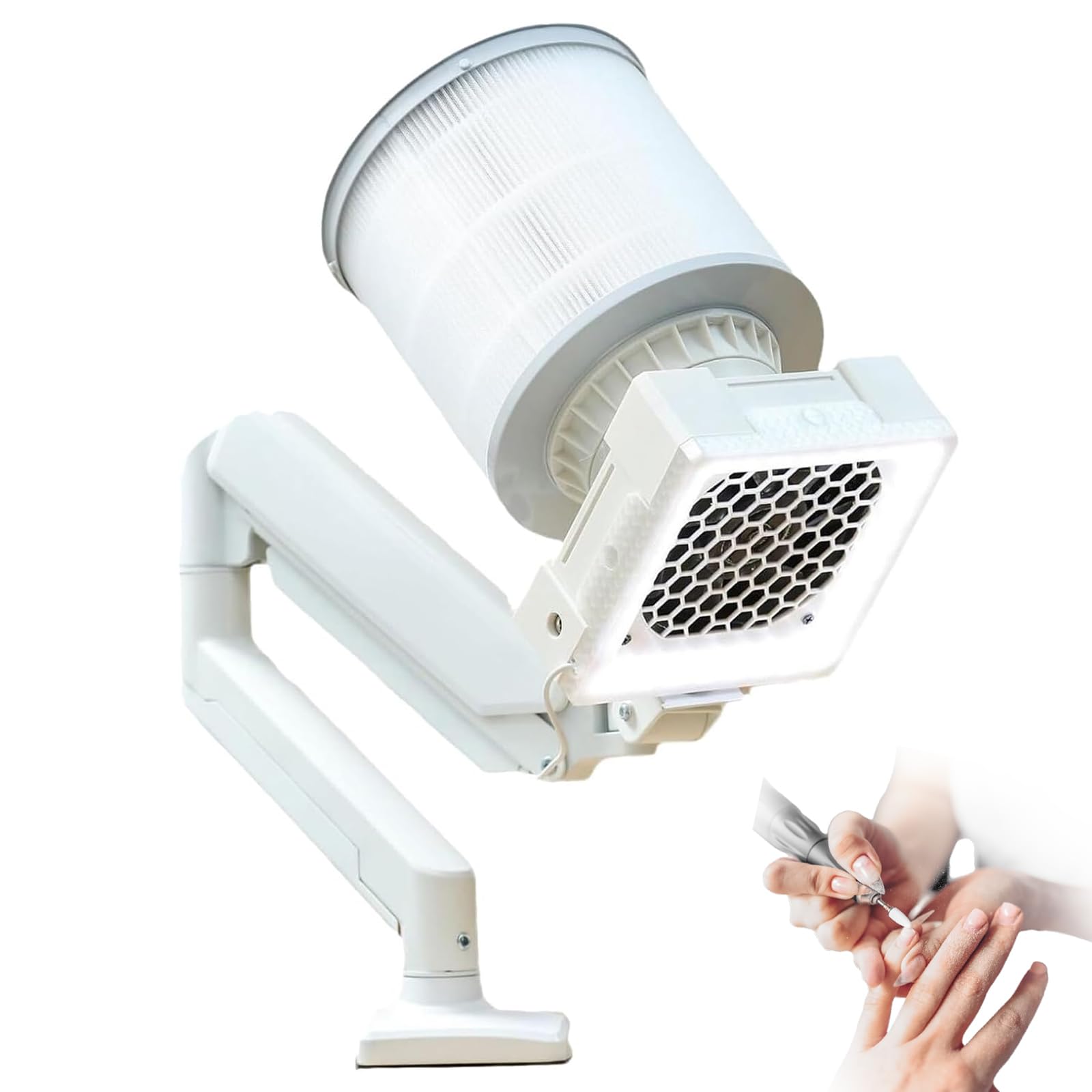 Aspirapolvere Da Tavolo Con Braccio Girevole A 360° E Luce LED, Aspirazione Regolabile, Ventola Aspirapolvere Professionale Per Studi, Saloni E Uso Personale