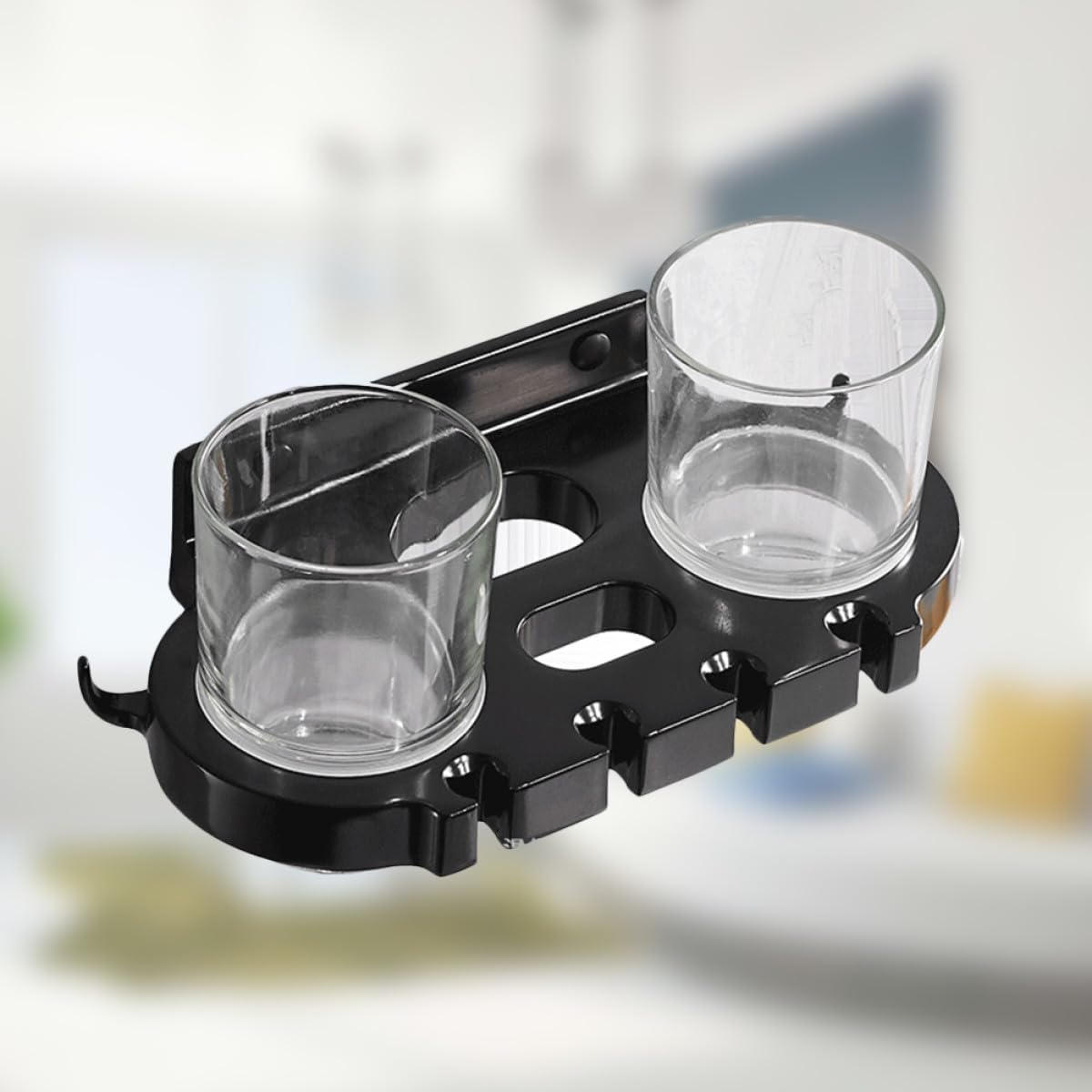 Soporte De Cepillo De Dientes De Aluminio Sin Portacepillos De Dientes Soporte para Vaso De Cepillo De Dientes Estante para Cepillos De Dientes Negro