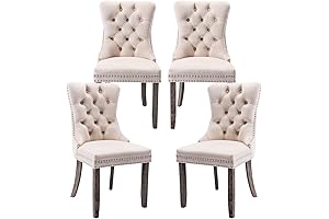 Kitzir Velvet Upholstered Dining Chairs Set of 4