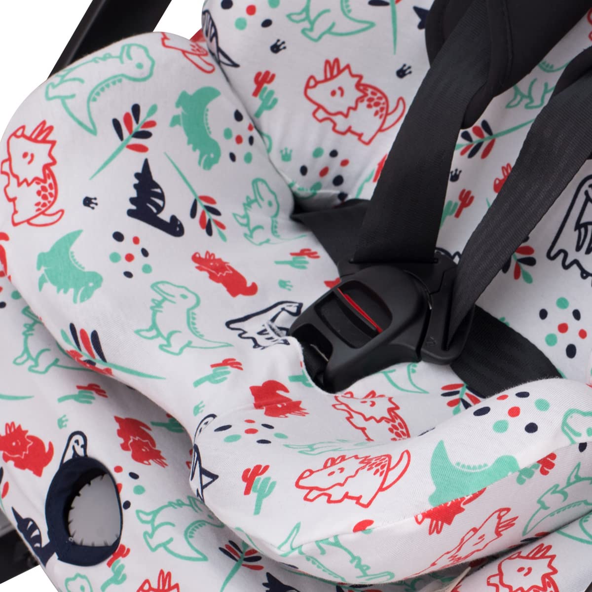 JYOKO Kids Funda de Algodón para Silla de Coche Compatible con Axkid One + Funda Reductor G-0(Dino Party)