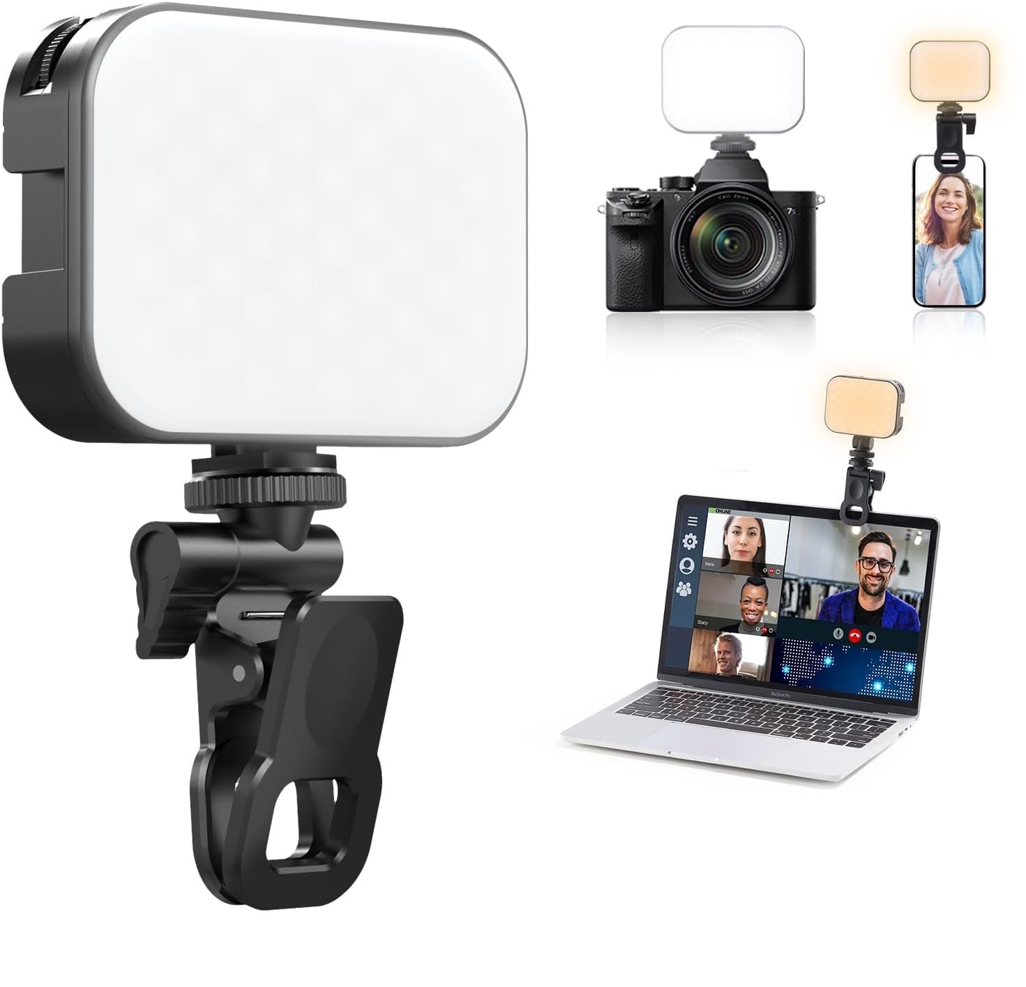 Zorzel LED Video Light,3 Lights Modes Video Light Photo Light, Portable Full-Screen Fill Lights,Apply for Phone & Laptop & Makeup Selfie & Photography Lighting-picture-13