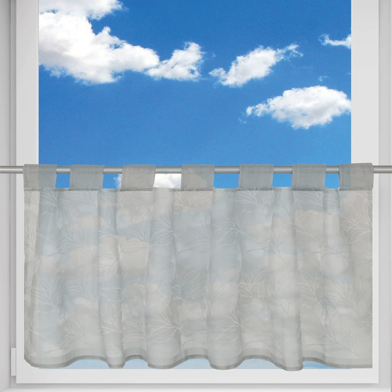 RIDEAU Rideau Brise-bise Angie Avec Passants (45 X 120 Cm), Transparent