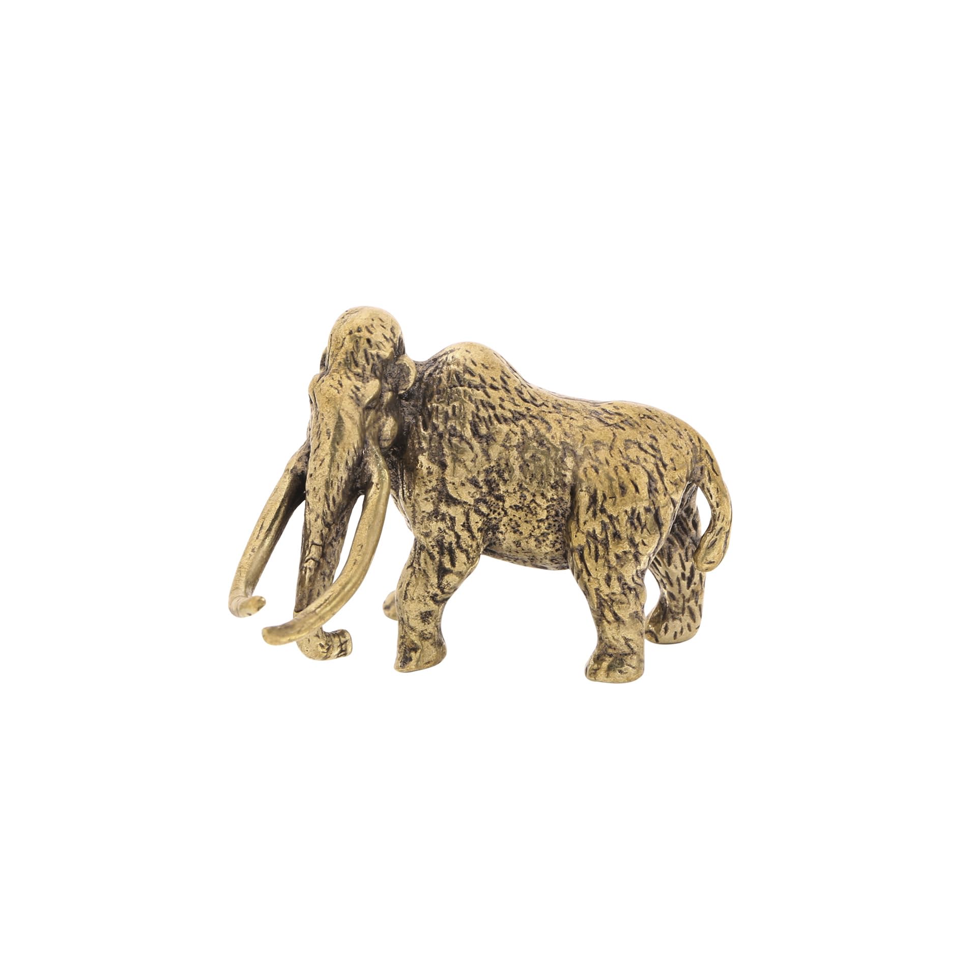 NGDFGR Brass Mammoth Miniature Statue,Metal Animal Tusk Elephant Sculpture Desktop Ornament Home Bonsai Micro Landscape Decr Accessories