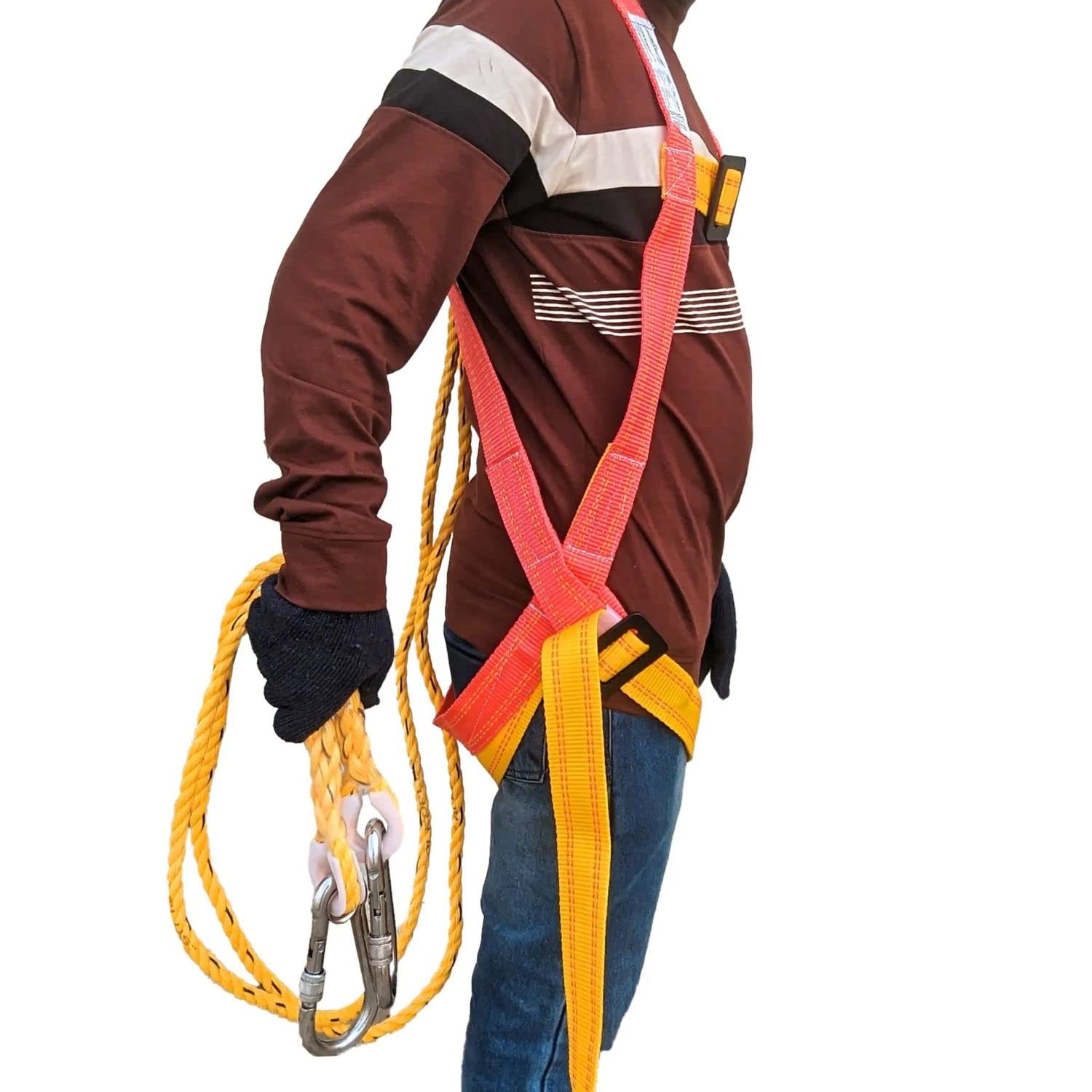 LADWA Safety Belt Harness Full Body Fall Protection with Single Hook Unisex Full Body Adjustable Climbing Harness Safety Belt (1) (B0C3DB8PQJ) Amazon Price History, Amazon Price Tracker