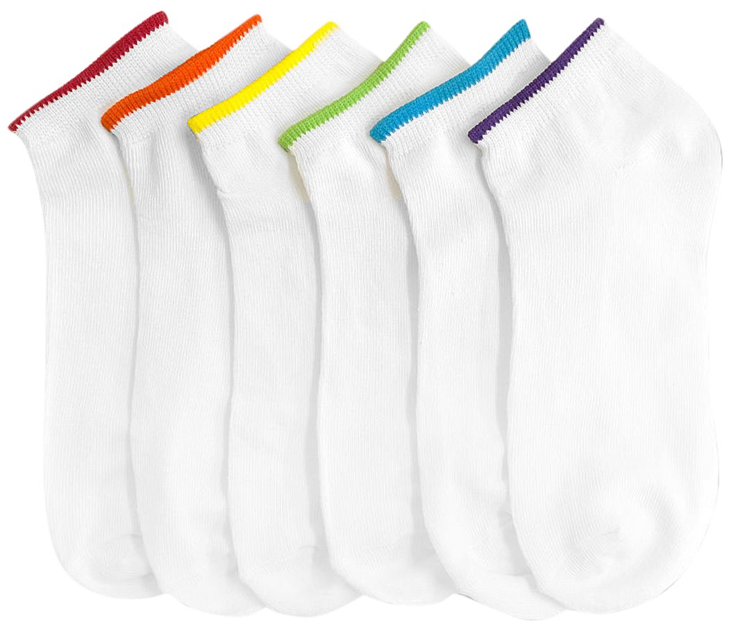ToBeInStyle Pack of 6 Printed &amp; Solid Low Cut Ankle Socks - Kid’s &amp; Adults