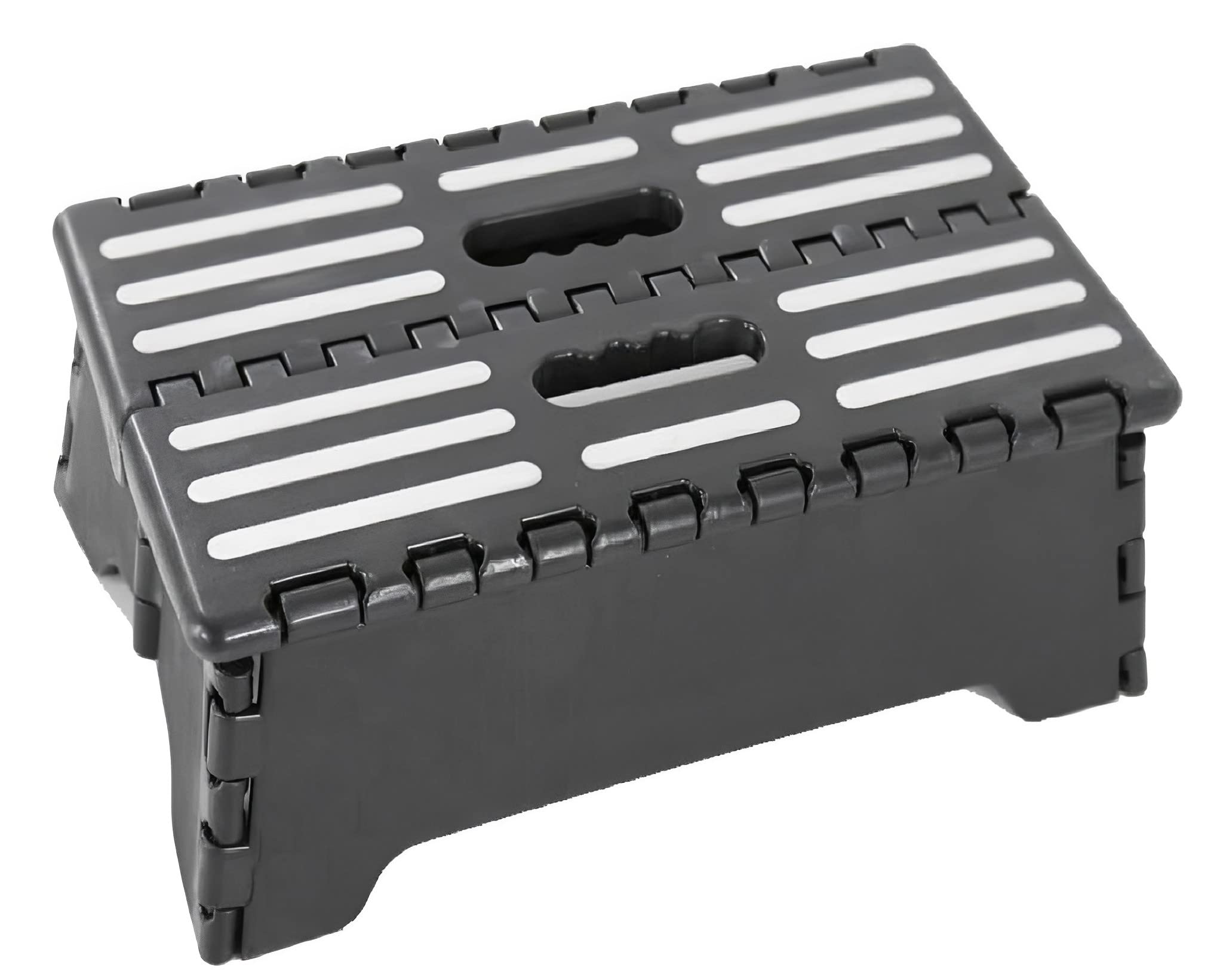 Unibos | Folding Step Stool - Non-Slip | Outdoor & Indoor Use | for Elderly, Kids | Mobility Safety Tread | Durable and Sturdy | Premium Quality Stool with Carrying Handle | Black