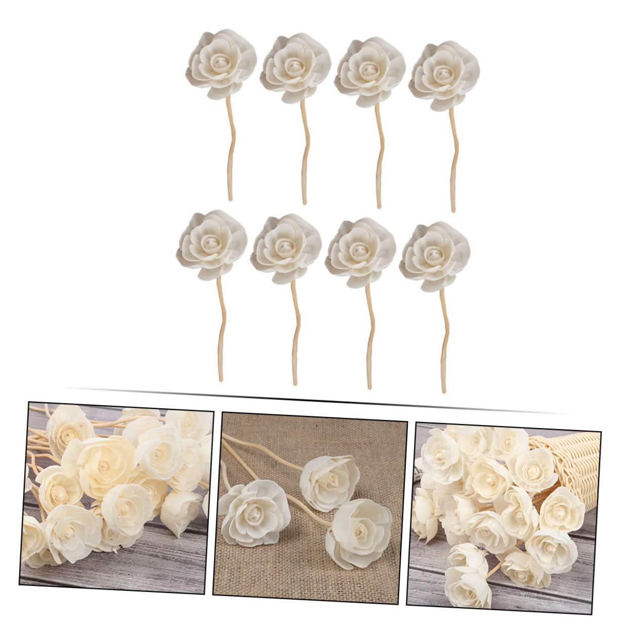 Alipis 32 Piezas Flor de Hierba de ratán Recarga de del difusor Palo de perfumado Oil Diffuser ambientador Palo difusor de Aroma de Flores Palos difusores con Flores