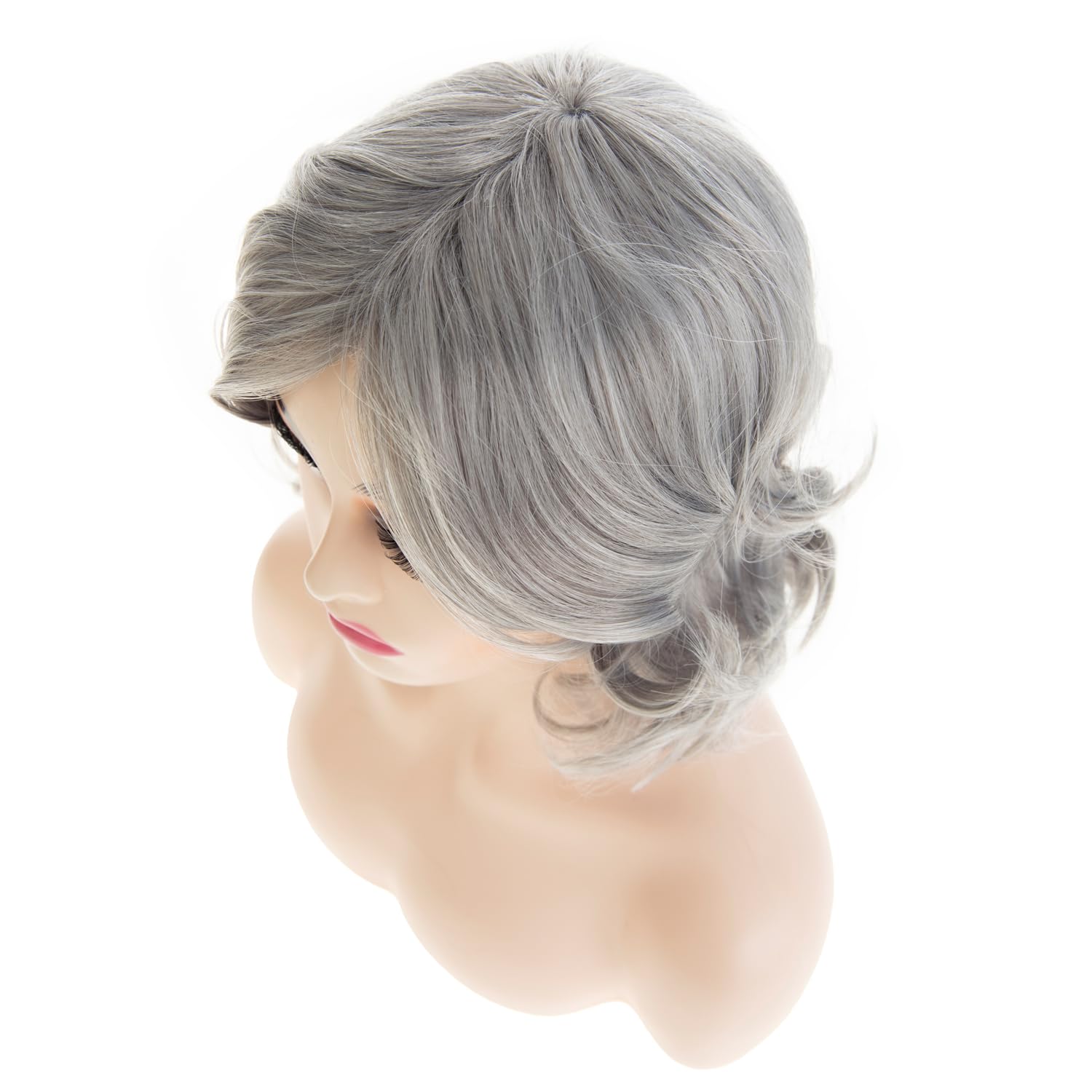 Short Grey Bob Wig for Women Shoudler Length Natural Wavy Heat Resistant Synthetic Daily Party, gray, Medium (21-22 inches) - Image 4