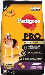 Pedigree PRO Adult Small Breed, 3 kg Dry Dog Food, Vet Trusted Brand, Expert Nutrition, Quality Protein, 33% More Nutrient... Price In India