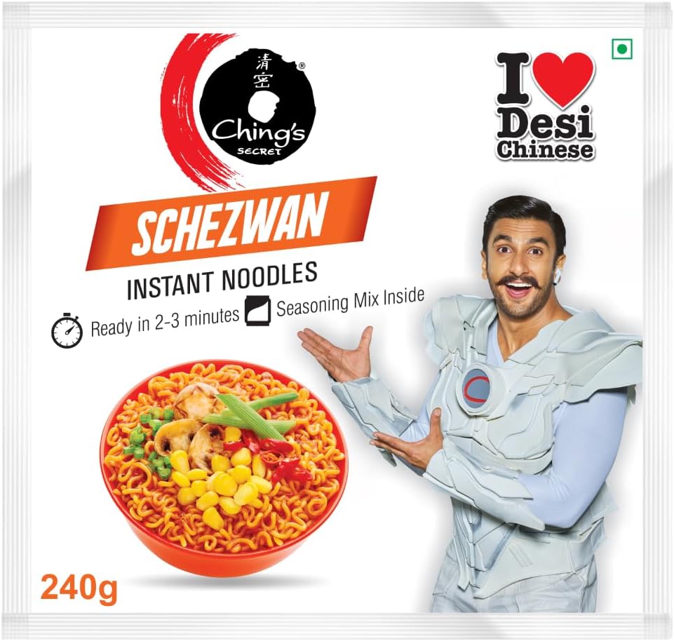 Ching’s Secret Schezwan Instant Noodles, Desi Chinese Noodles, Vegetarian, 240g