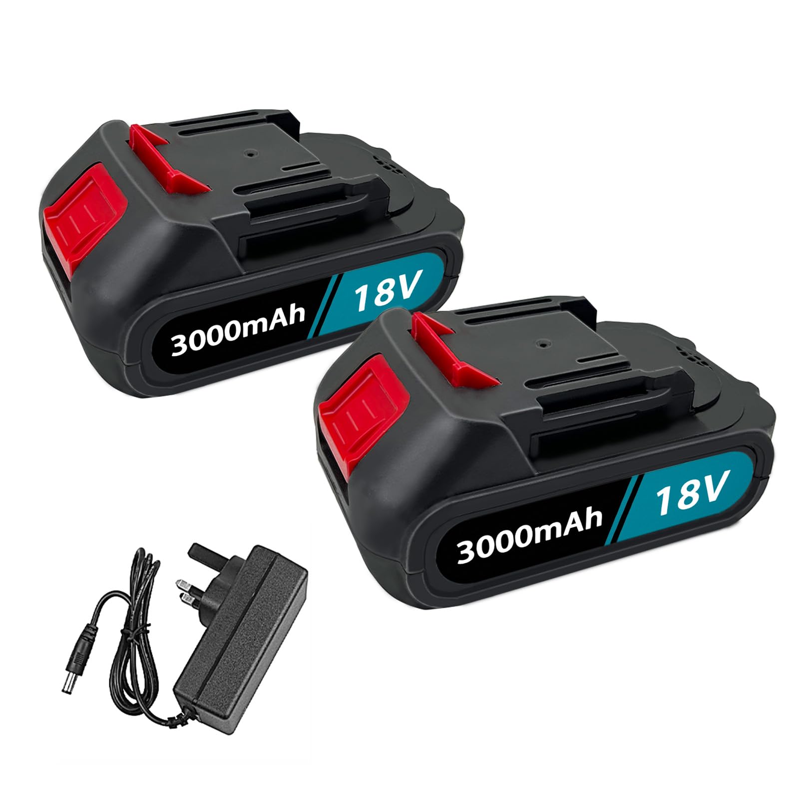 Pack of 2pcs 3.0Ah Battery and Charger suitable for all rontaly 18V tools 3000mah battery 2pc charger 1pc