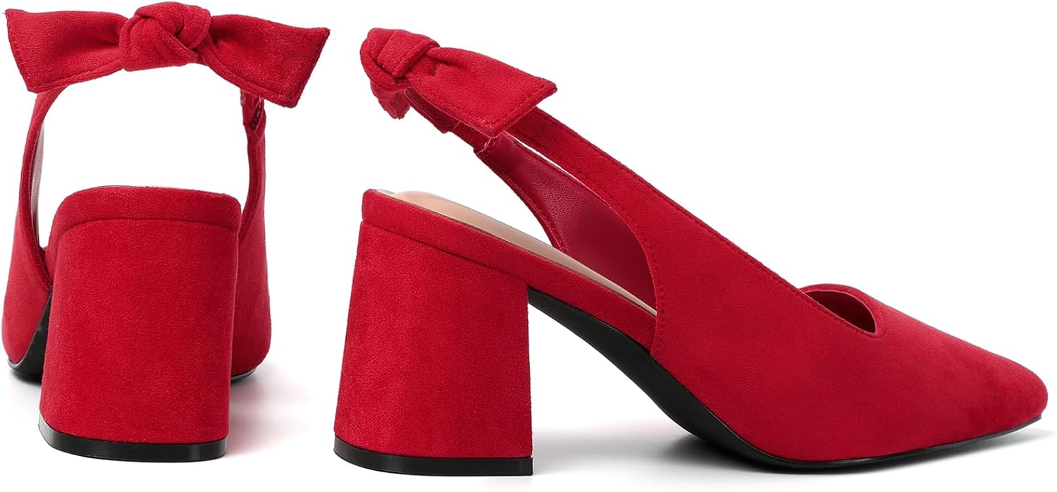 Mostrin Block Slingback Heels for Women Pointed Closed Toe Chunky Heels Office Work Shoes Women's Pumps for Business Casual - Image 6