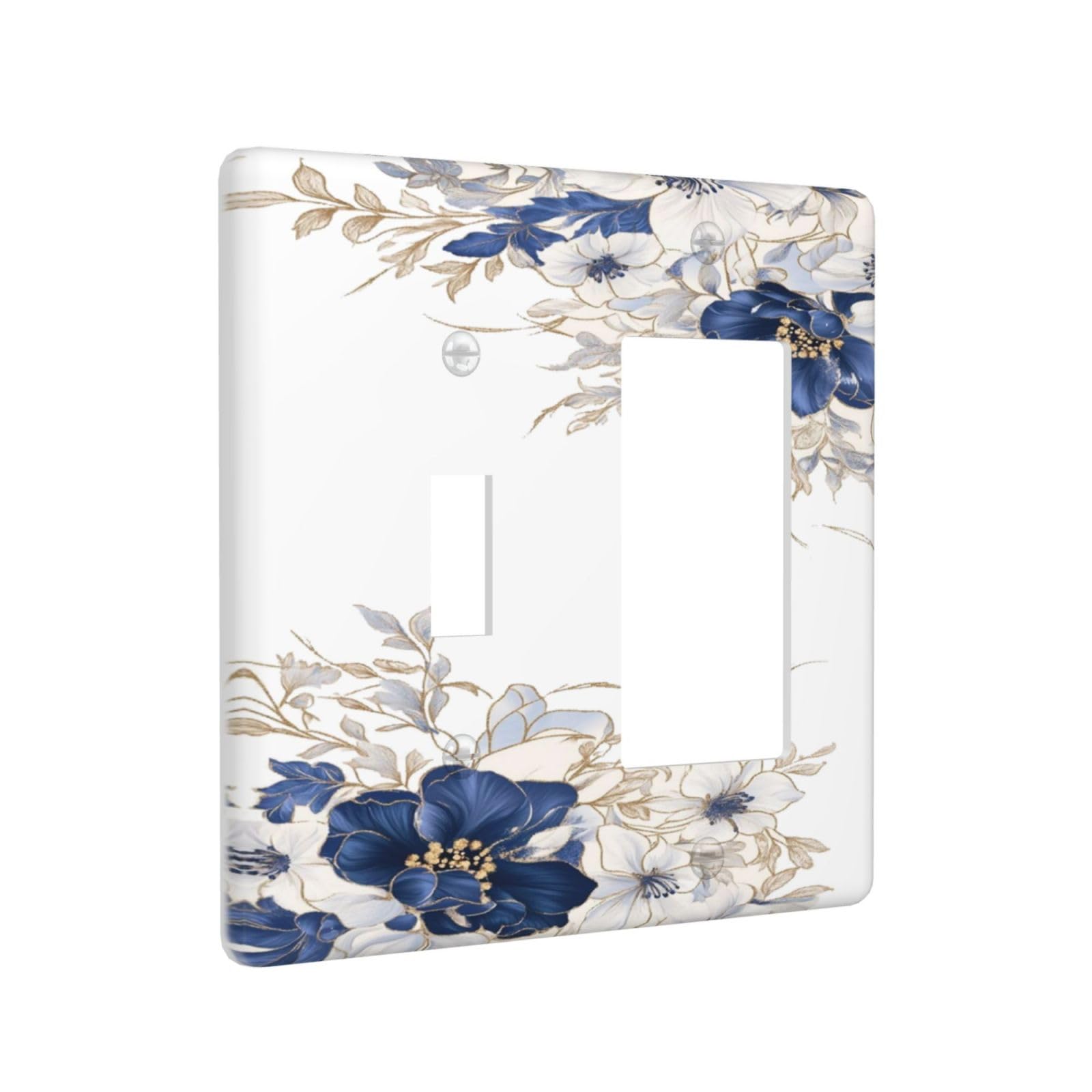 Placas de interruptor decorativas con estampado de peonías y acabado premium