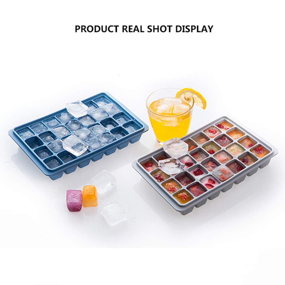 LJJ Vassoio per Cubetti di Ghiaccio con Coperchio Facile Rilascio Vassoio per Cubetti di Ghiaccio Ideali per Alcolici, Whisky, Cocktail, Drink