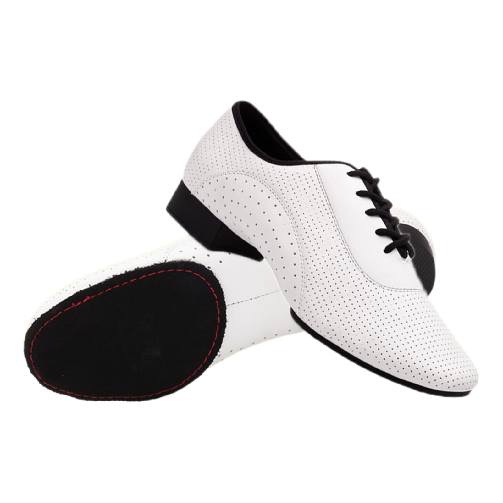 Scarpe da Ballo Uomo Pelle Stringate Tango Latino Tacco Basso Comfort
