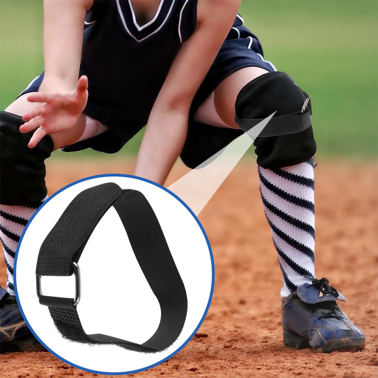 Abaodam Attaches De Protection De Jambes pour Équipement De Baseball avec Boucle Métallique Sangles Remplaçables pour Garde Jambes Fixation Facile Et Pratique