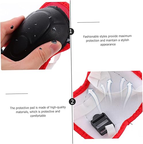 Miniatura 4 de Toddmomy 2 juegos de equipo de patinaje sobre ruedas, traje de ciclismo, rodilleras para niños, rodillera para deportes montar, coderas al aire