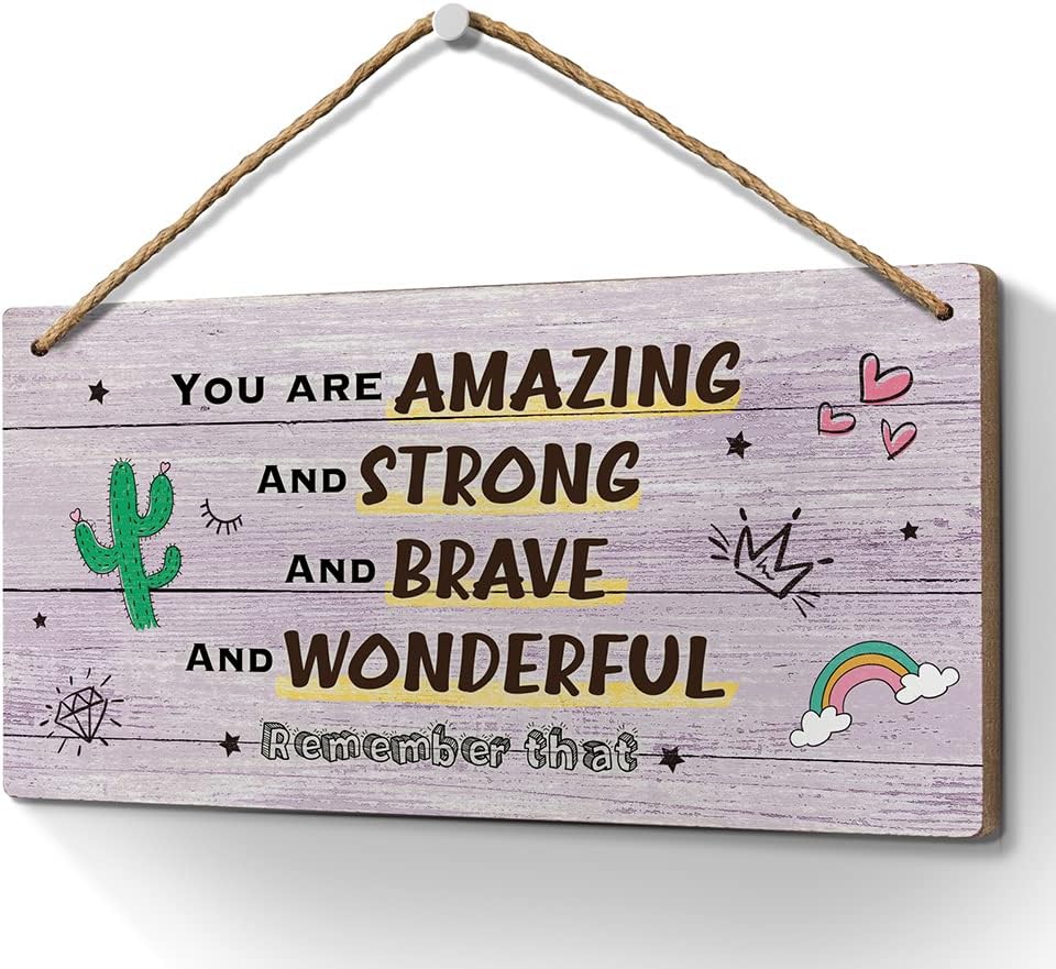 You are Amazing Wood Sign 6x12 Inch Inspirational Gifts Positive Wall Decor Signs Plaques for Women Daughter Friends,Motivational Presents for Birthday Christmas
