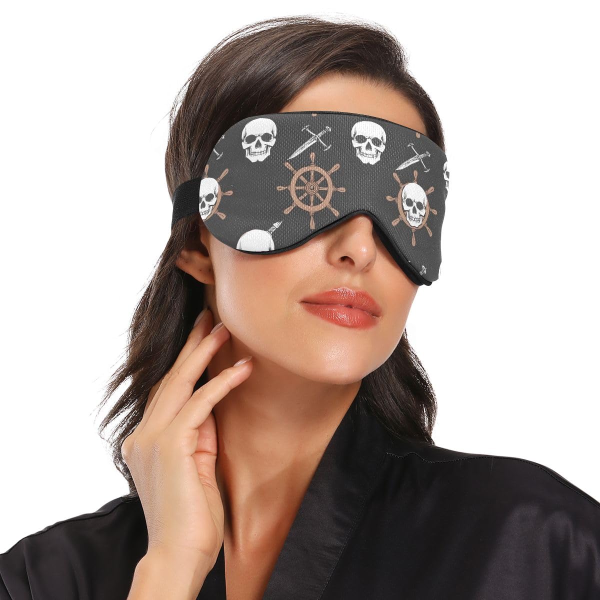 Sleep Masks Skeleton Pirate and Boat Rudder Eye Cover for Sleeping