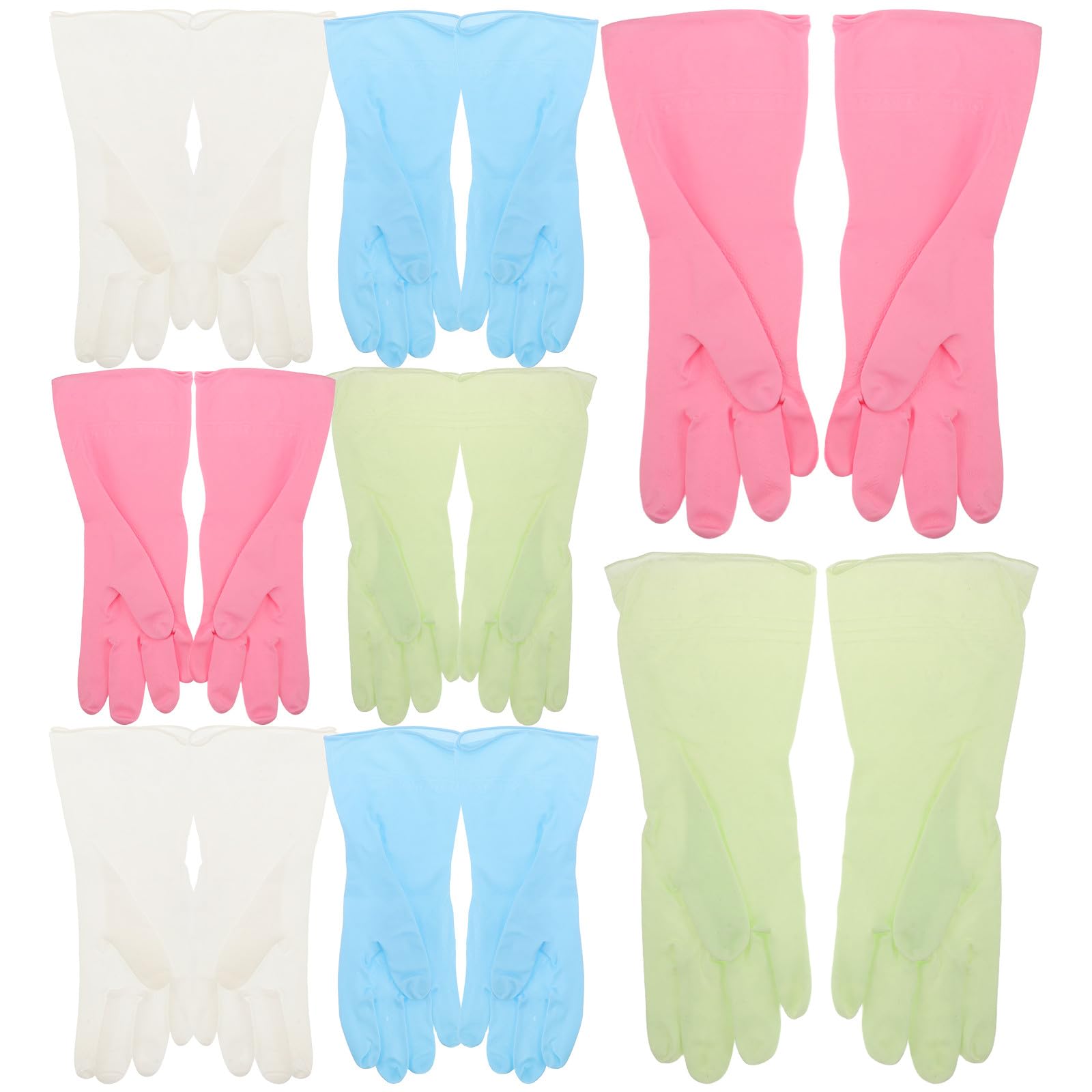 Healvian 8 pares de guantes de limpieza reutilizables: guantes de goma antideslizantes para lavavajillas, cocina, hogar, lavandería, jardinería, lavado de coches.