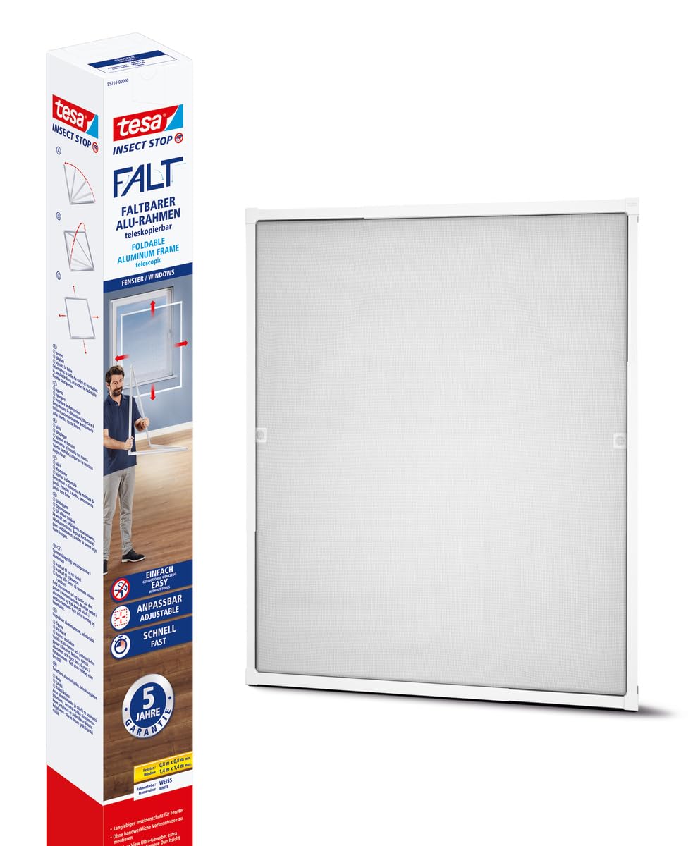 tesa Insect Stop FALT Fenster - Faltbarer Alu-Rahmen