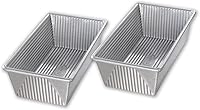 USA Pan 1 lb Loaf Pan Set of 2 - Non-Stick Aluminized Steel for Perfect Breads, Cakes, Meatloaf | Made in USA