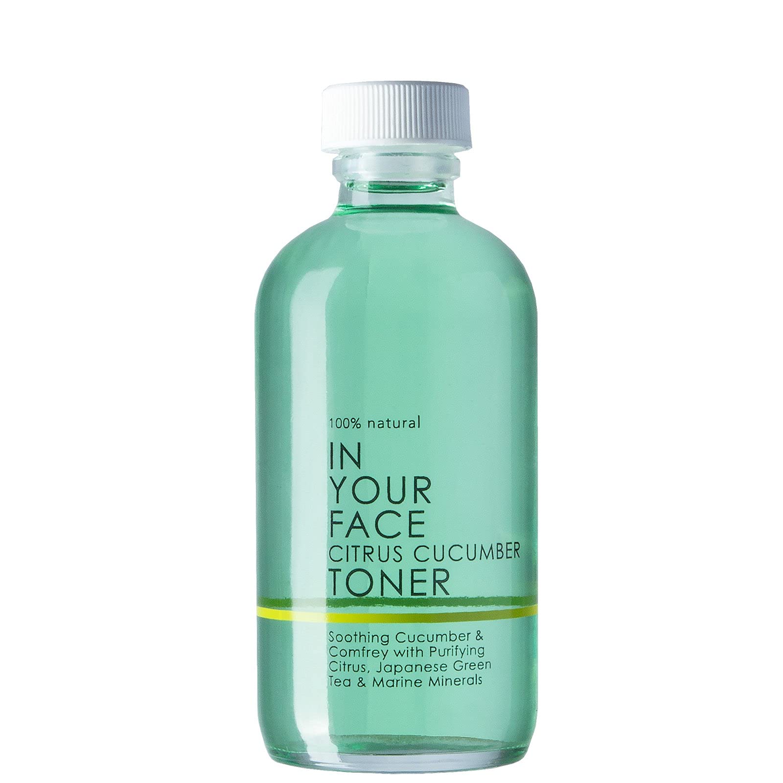 In Your Face Phyto-Biotic Balancing Toner Essence — Probiotic, Alcohol-Free Hydrating Toner with Cucumber, Green Tea & Citrus — Soothing Microbiome Essence with Fermented Sea Minerals — 2 oz