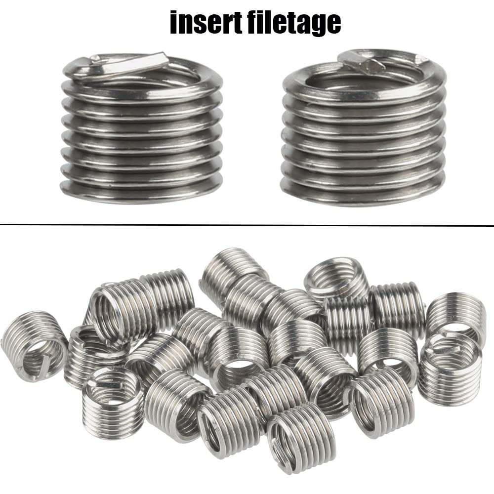 Xt borsa 30Pcs in acciaio INOX M6 x 1 mm riparazione filettatura kit inserti compatibile a mano Set di utensili per auto riparazione