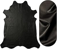 Vista 26 de Pieles de cuero de vaca de grano natural (negro, 10 pies cuadrados)