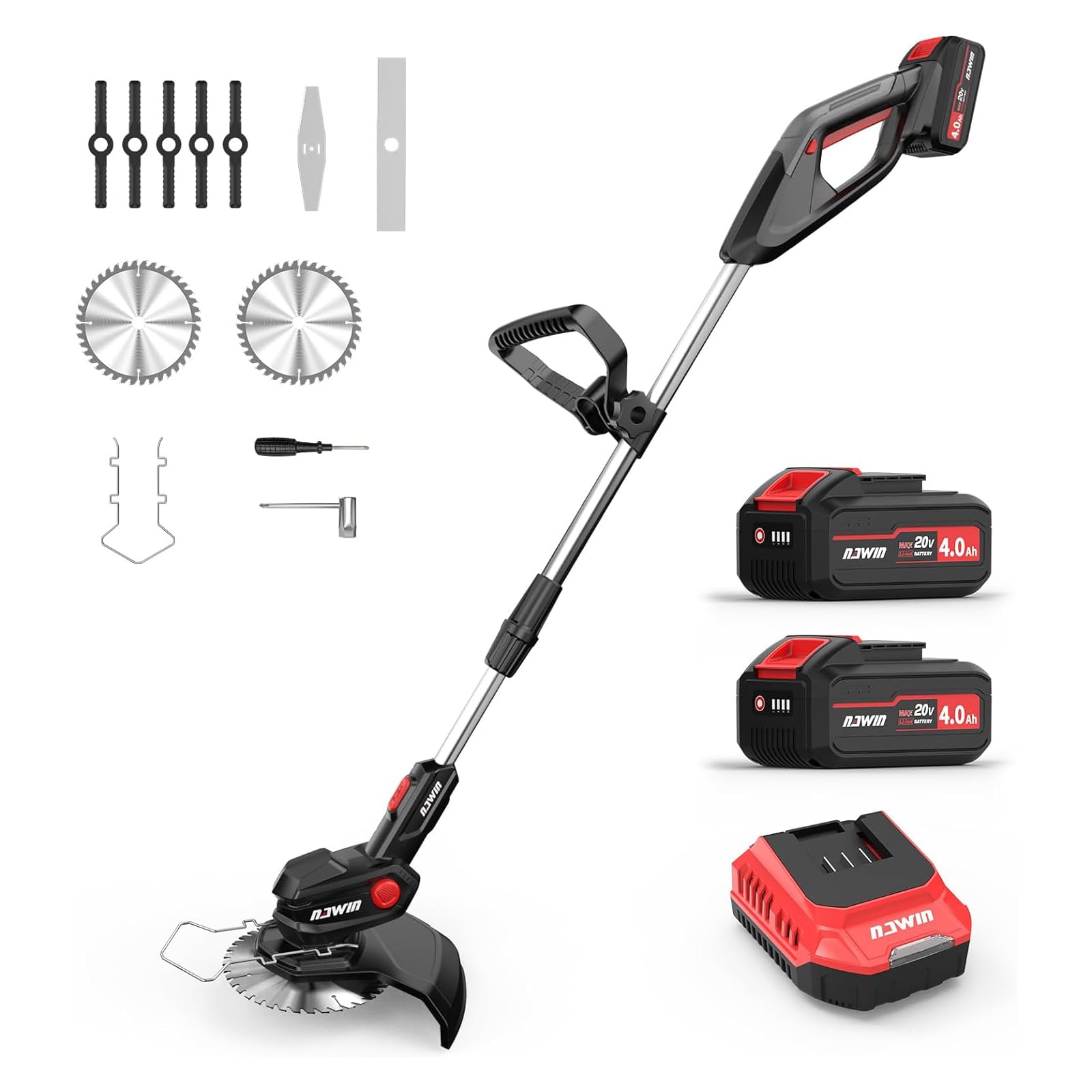 新品✨ 電動 草刈機 草刈り機 芝刈り機 4000mAh バッテリー2個 充電式 Amazon.co.jp: kazeno 2025新登場 草刈り機 充電式 コードレス