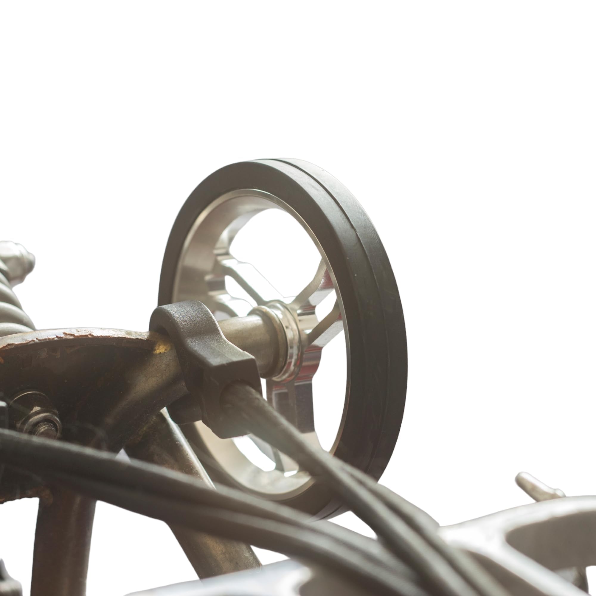 Stylish 80mm Easy Wheels for Brompton model 2023 Silver - Image 3
