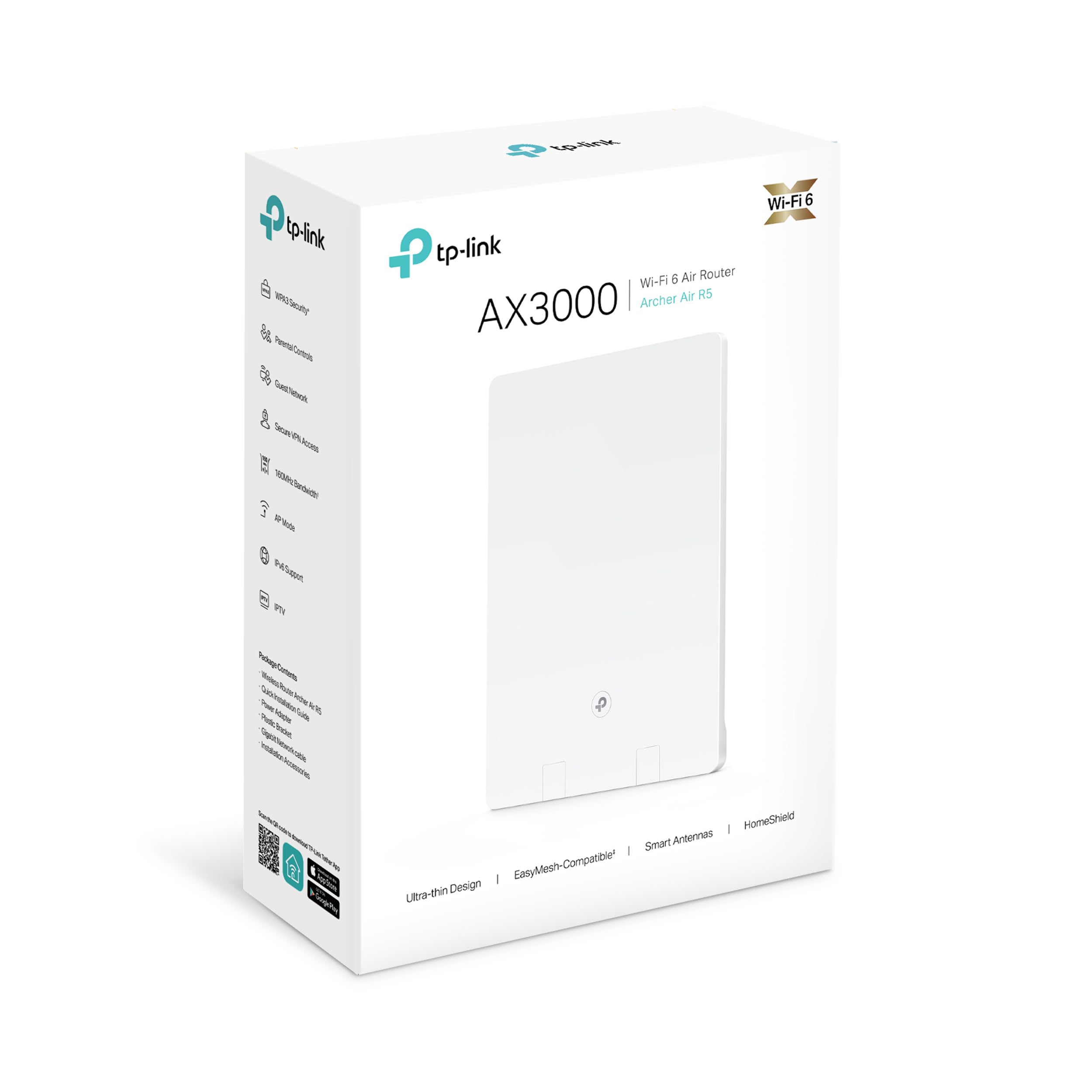 TP-Lin Archer Air R5 - Router WiFi Ultradelgado AX3000, Wi-Fi Mesh con Air E5, Antenas Inteligentes, Itinerancia Inteligente, Fácil Configuración y Uso