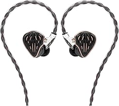 Audífonos intraurales HIDIZS MS5 4BA+1DD híbridos de 5 controladores, desmontables, cable de 2 pines de 0,78 mm, conector de 3,5 mm, filtros de ajuste de sonido neumáticos reemplazables para audiófilos, cantantes y músicos, negros