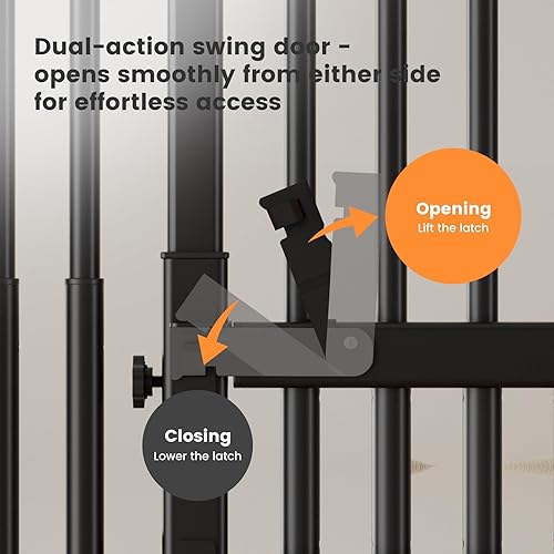 Miniatura 6 de Gardner Pet Puerta para gatos extra alta (negro, 51-87 pulgadas de alto)