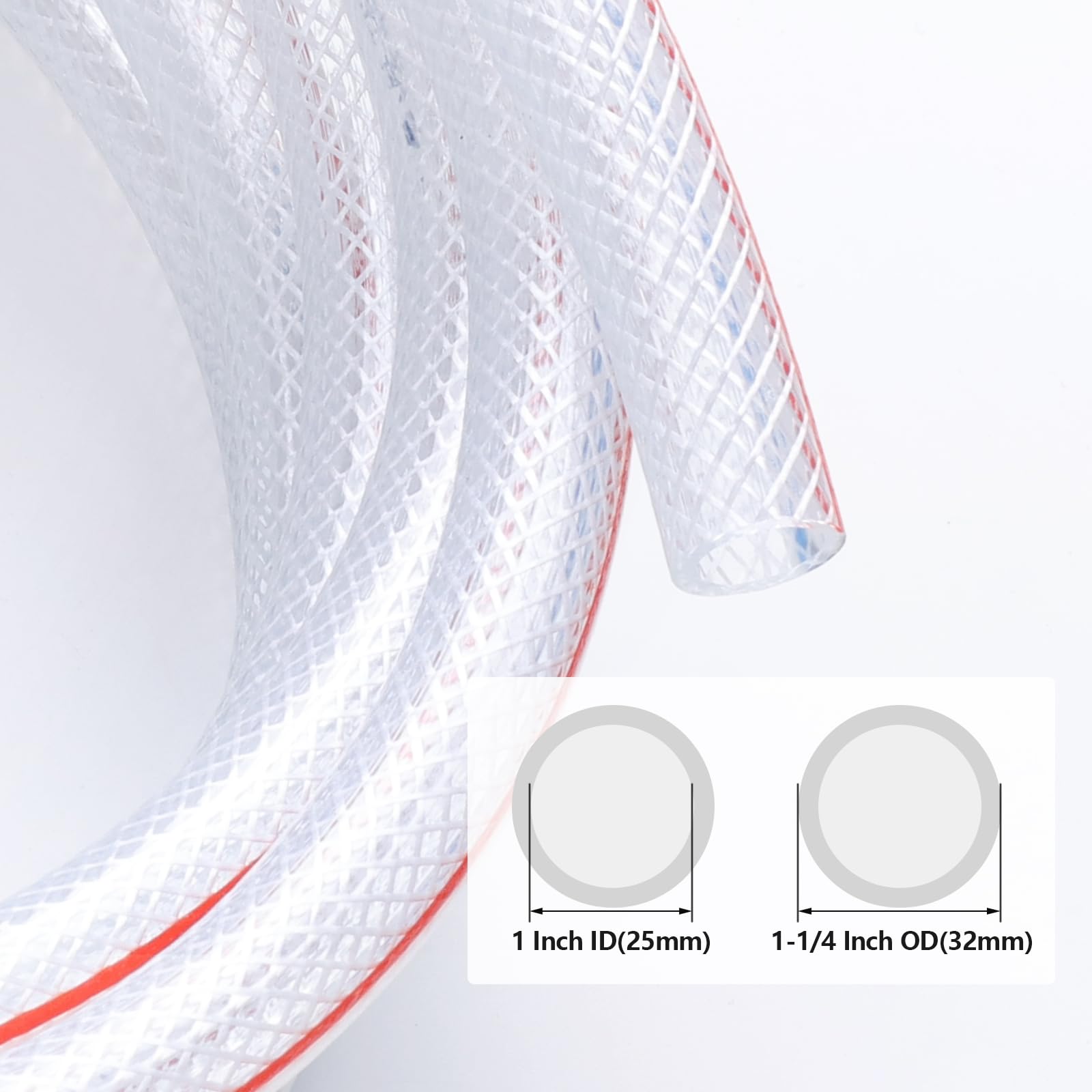 EVANEM 1pcs 1m Flessibile Trasparente PVC Tubi, ID 2 3 4 4,5 5 6 8 10 12 14 16 18 20 25mm Tubo Morbido in Odore (Color : 1 Meter, Size : ID 20mm x 22mm OD