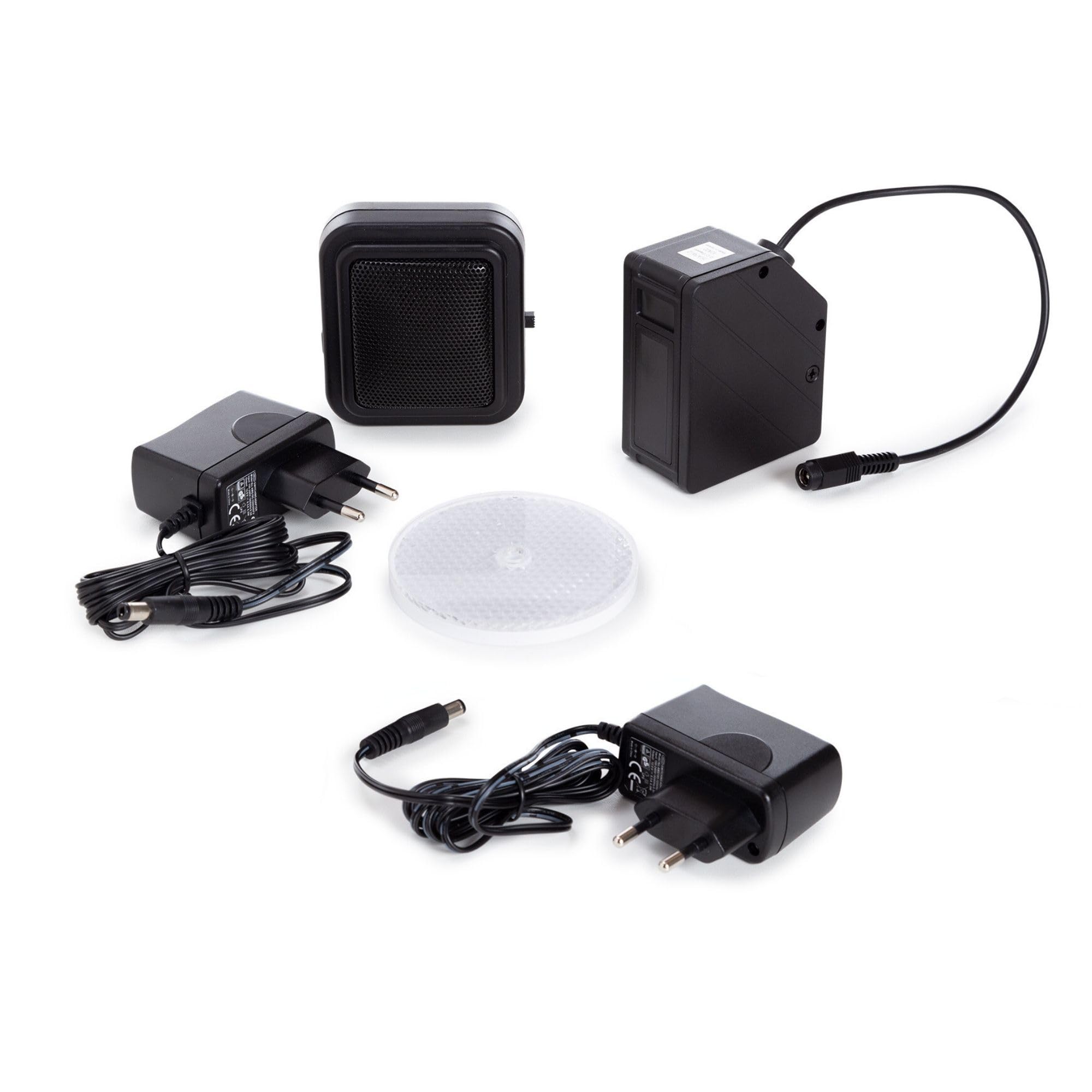 Velleman Barrera IR inalambrica Sensor de Movimiento, Alcance 7 m, IP44 Interior y Exterior, alimentacion 12 V, Alcance inalambrico hasta 100 m, Alarma y Timbre Ajustables para Control de Acceso
