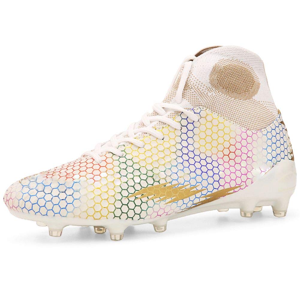 WELRUNGUnisex's AG Cleats Professional Long Studs Wear Resistant Football Training Athletic Soccer Shoes for Youth