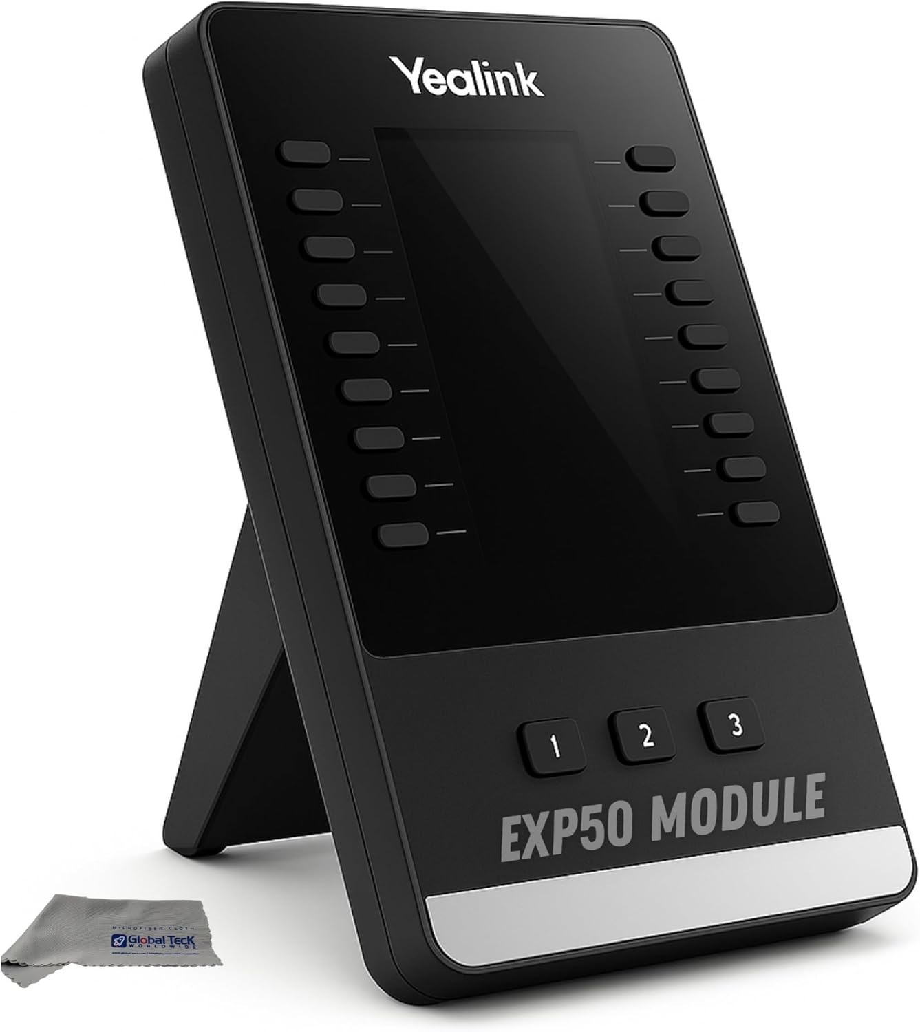 Yealink EXP50 Expansion Module – Compatible for Yealink VoIP Phones T5 Series: T54W, T53W, MP56, MP58, T58V, T58A, T56A, T54S, T52S, T57W, T53, T58W, VP59, Customizable Wallpaper, Global Teck Cloth