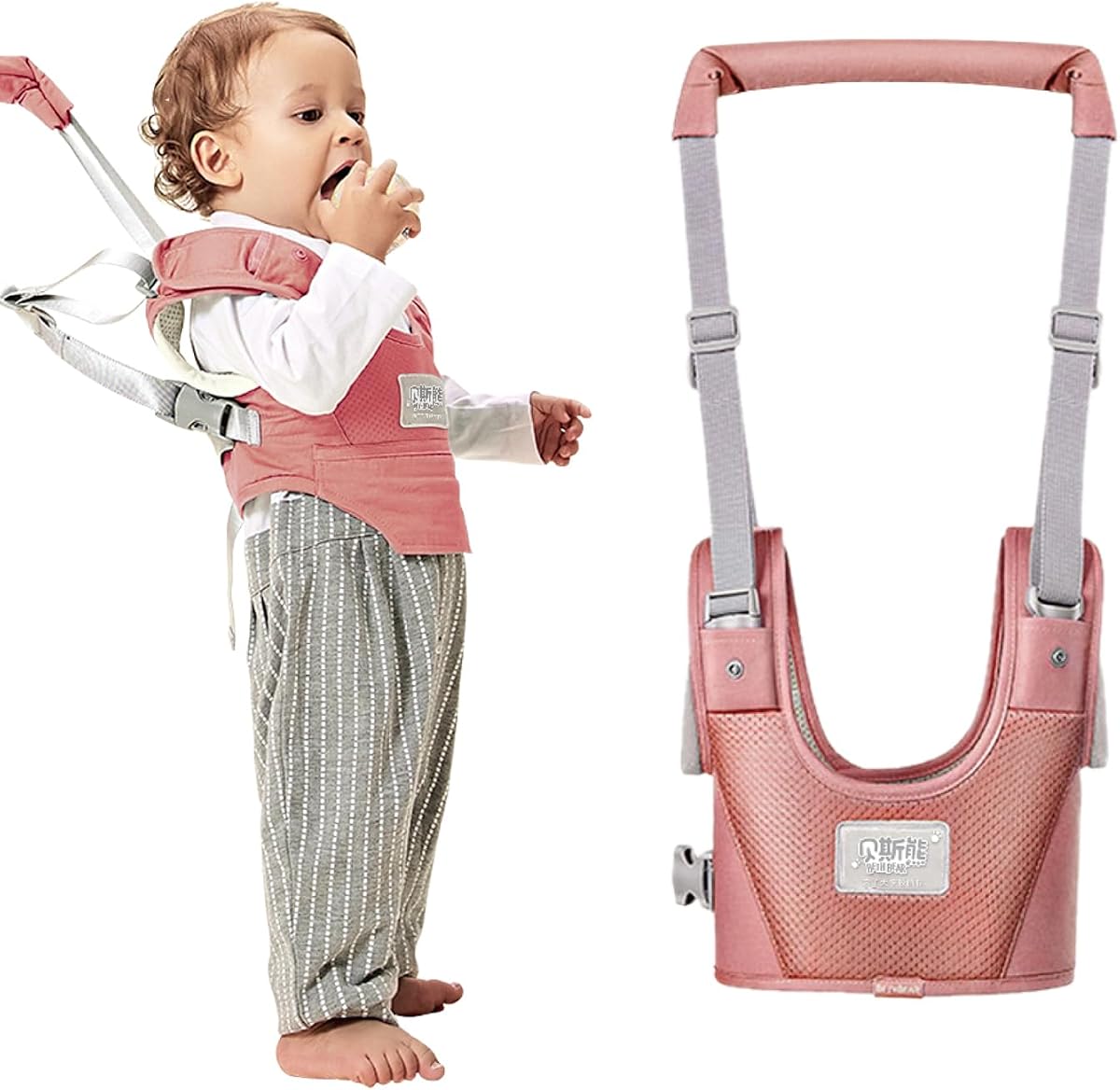 Baby Walking Harness-Handheld Assistant Belt- Toddler Infant Walking Aid for Trainer & Support 7-24 Month Old (summer-pink-1817)