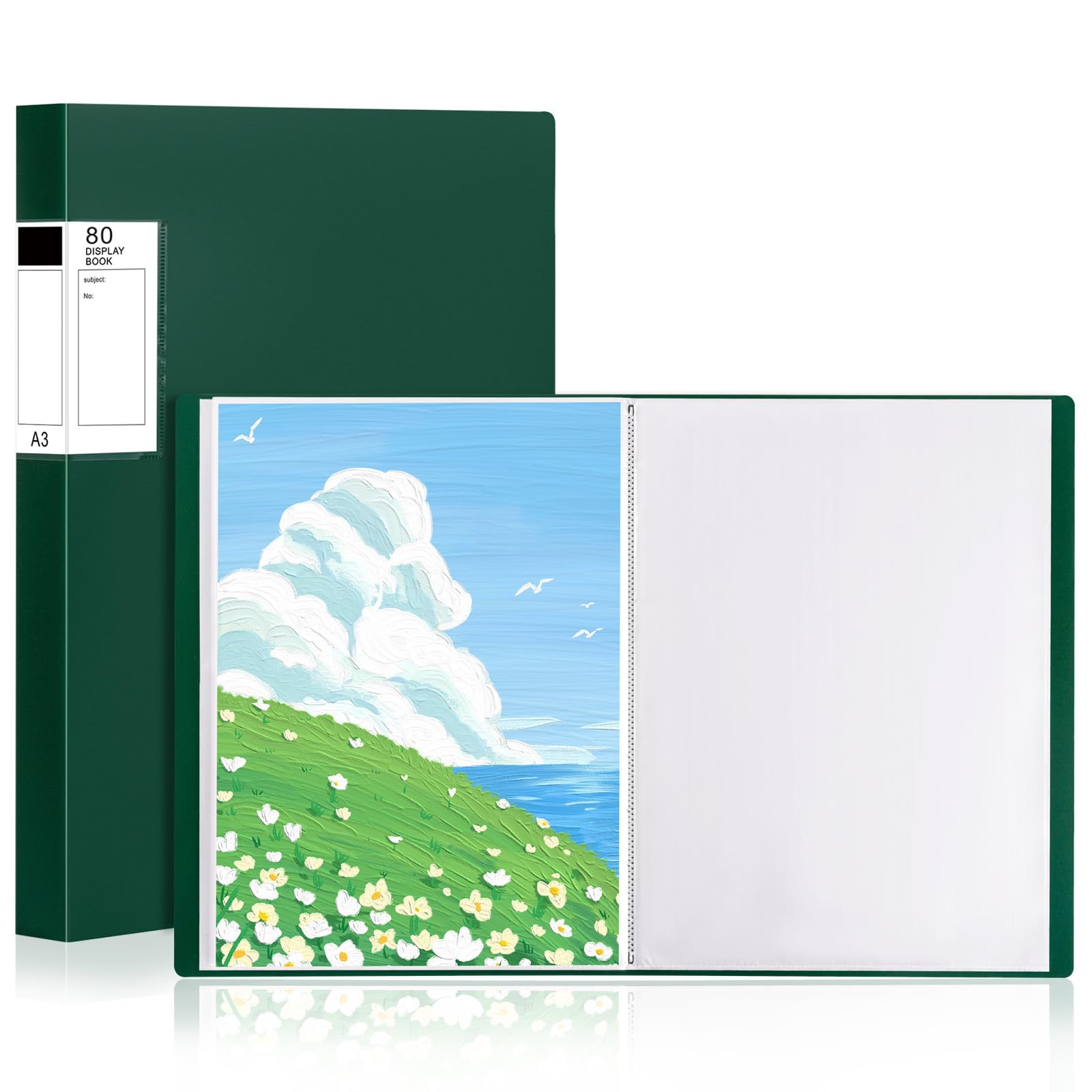 GUOKOFF A3 Display Folder 80 Pocket, 2PCS Art Portfolio Presentation Folder