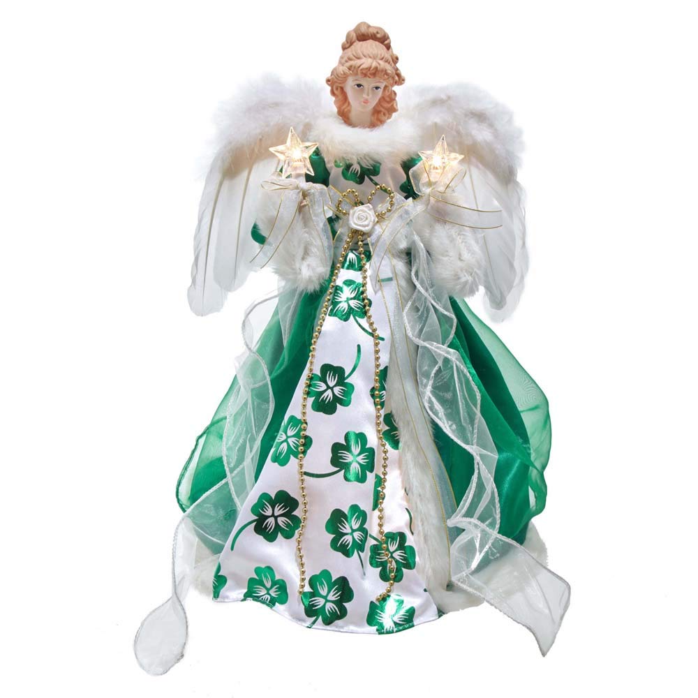 Kurt S. Adler 16-Inch UL 10-Light Irish Angel Treetop