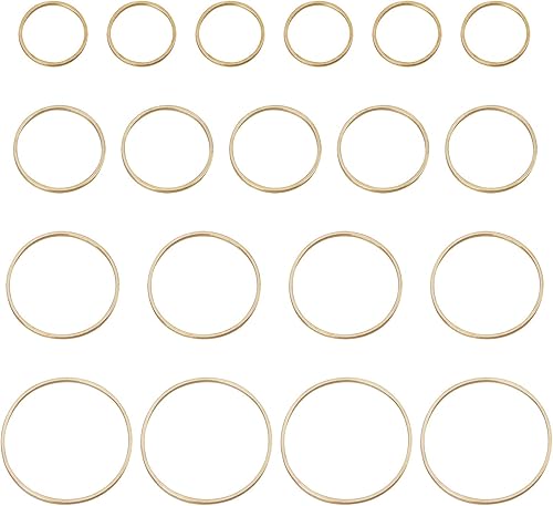 Shapenty 4 tamaños 0.591in 0.787in 0.984in 1.181in latón hueco círculo colgante Enlaces bisel abierto Marcos Conectores aro rebordear redondo