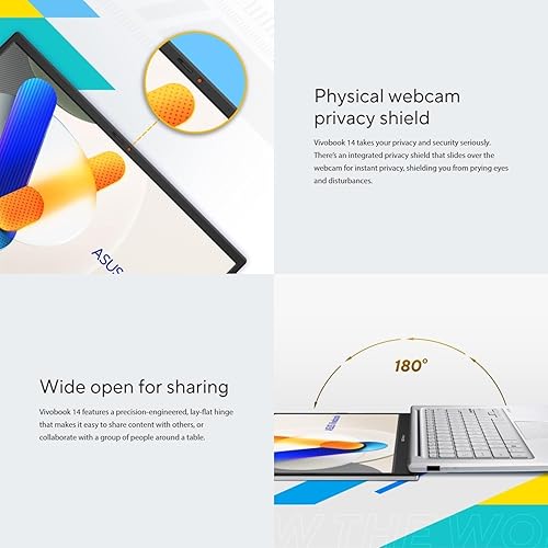 Vista 10 de ASUS VivoBook S14 S433 - Portátil delgado y ligero, pantalla FHD de 14 pulgadas, CPU Intel Core i5-1135G7, 8 GB DDR4 RAM, 512 GB SSD, Thunderbolt 3