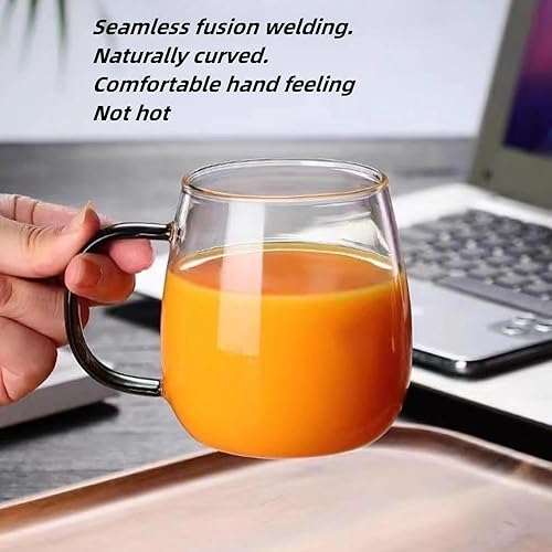 Miniatura 9 de MAQQL Juego de 4 tazas de café, tazas de vidrio de borosilicato alto, tazas de café de vidrio transparente grueso, juego de cristalería grande,