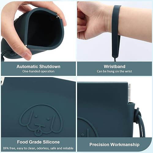 Miniatura 4 de WALLFID Bolsa pequeña de silicona para perros, cierre automático, con clic de entrenamiento para mascotas, bolsa de senderismo para perros y gatos,