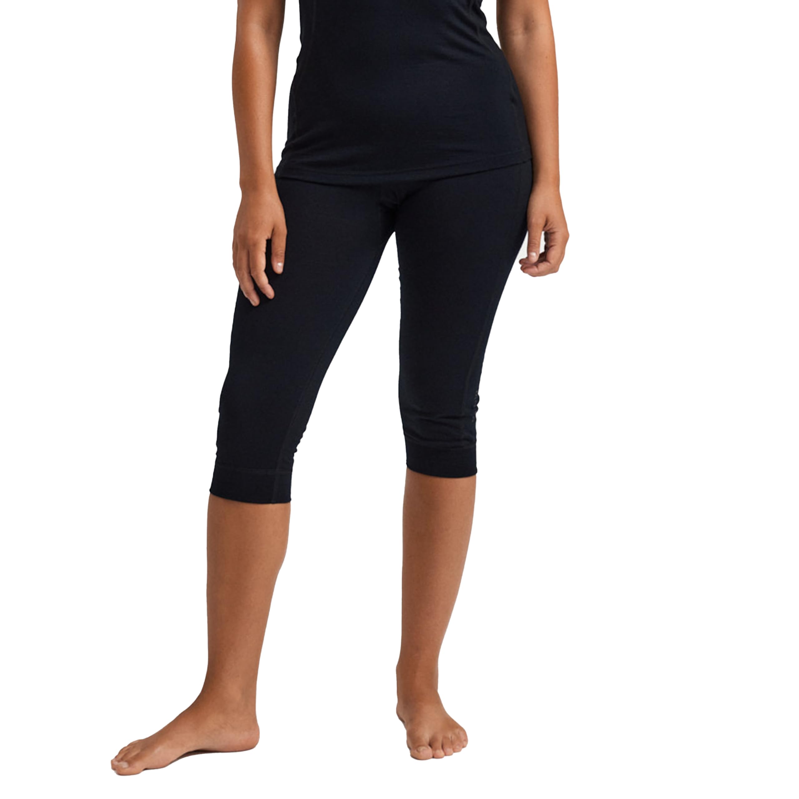 Dilling Damen Merino 3/4 Leggings Single Wool aus 100% Bio Merinowolle Slim Fit Base Layer atmungsaktiv
