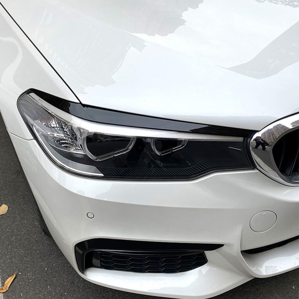 Per BMW G30 G31 G38 F90 M5 525I 540I Frontale Palpebra Sopracciglio Trim, Fibra di Carbonio, 2 Pezzi (nero)