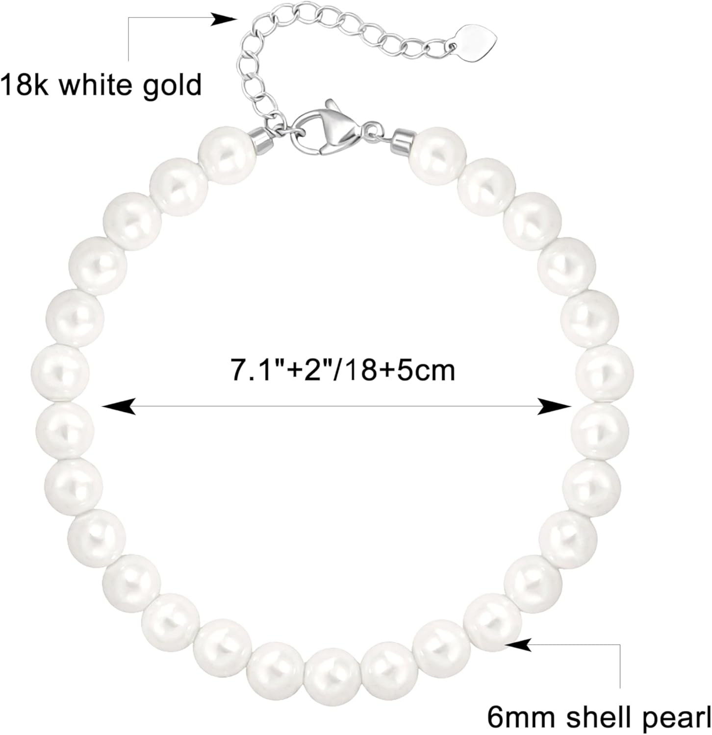 POTESSA Healing Stone Beaded Bracelets for Women Semi-Precious Gemstones Bracelets Pearl Beaded Bracelet Adjustable Strand Bracelets 6MM - Image 6