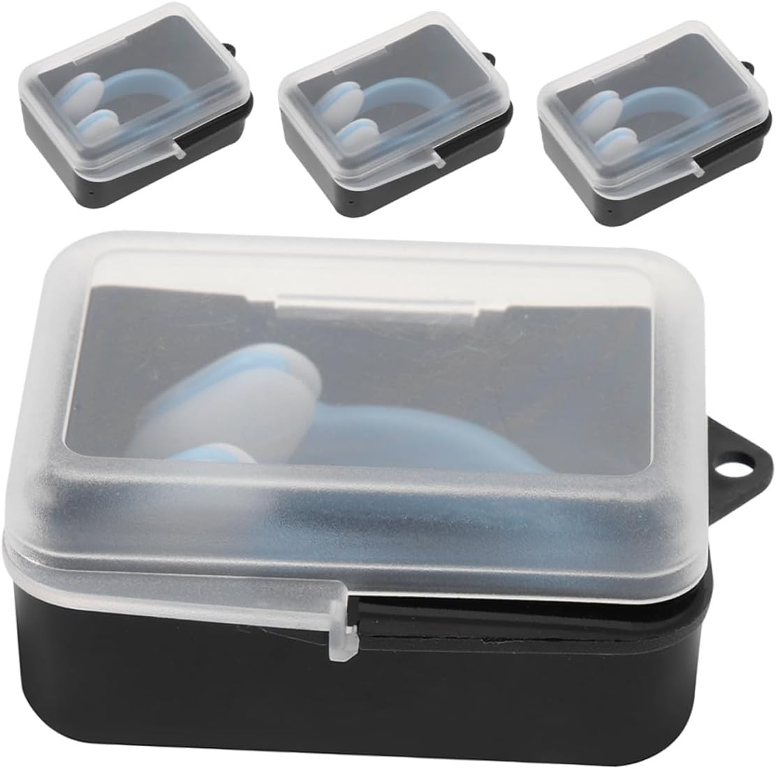 4pcs Silicone Swimming Nose Clips Waterproof Swim Nose Plugs Anti-Fall Soft Clips for Adults with Storage Box for Water Sports and Diving